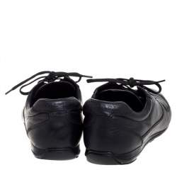 Prada Sport Black Leather Lace Low Top Sneakers Size 43