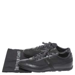 Pre Owned Prada Sport Black Leather and Nylon Trainers Sneakers Size 43.5