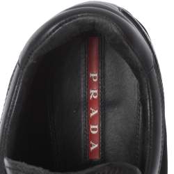 Pre Owned Prada Sport Black Leather and Nylon Trainers Sneakers Size 43.5