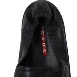 Prada Sports Black Leather Scrunch Slip On Sneakers Size 42