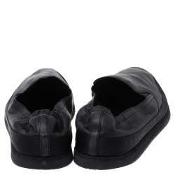 Prada Sports Black Leather Scrunch Slip On Sneakers Size 42