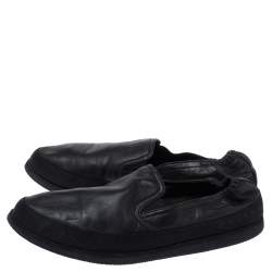 Prada Sports Black Leather Scrunch Slip On Sneakers Size 42
