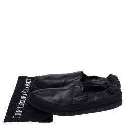 Prada Sports Black Leather Scrunch Slip On Sneakers Size 42