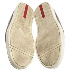 Pre Owned Prada Sport Grey Suede Leather Slip On Sneakers Size 45
