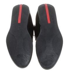 Pre Owned Prada Sport Black Patent Leather Lace Up Low Top Sneakers Size 42