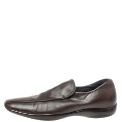 Prada Sports Brown Leather Slip On Loafers Size 42.5