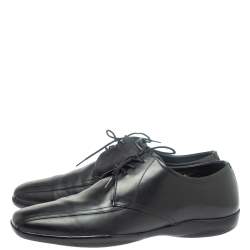 Pre Owned Prada Sports Black Leather Lace Up Derby Size 41.5