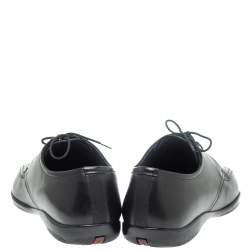 Pre Owned Prada Sports Black Leather Lace Up Derby Size 41.5