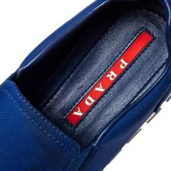 Pre Owned Prada Sport Blue Nylon Slip On Sneakers Size 39.5 