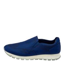 Pre Owned Prada Sport Blue Nylon Slip On Sneakers Size 39.5 