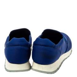 Pre Owned Prada Sport Blue Nylon Slip On Sneakers Size 39.5 