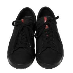 Pre Owned Prada Sports Black Nylon Lace Up Low Top Sneakers Size 42.5