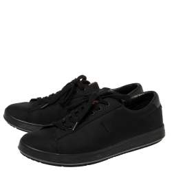 Pre Owned Prada Sports Black Nylon Lace Up Low Top Sneakers Size 42.5