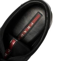 Pre Owned Prada Sports Black Nylon Lace Up Low Top Sneakers Size 42.5