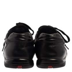 Pre Owned Prada Sport Black Leather Low Top Sneakers Size 44.5