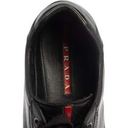 Pre Owned Prada Sport Black Leather Low Top Sneakers Size 44.5