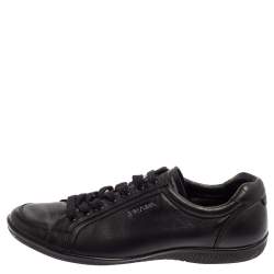 Pre Owned Prada Sport Black Leather Low Top Sneakers Size 39