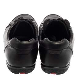 Pre Owned Prada Sport Black Leather Low Top Sneakers Size 39