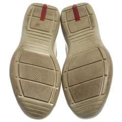 Pre Owned Prada Sport White/Grey Leather And Mesh America's Cup Low Top Trainers Size 44