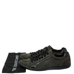 مملوكة مسبقًا Prada Sport Green Suede Lace Up Sneakers Size 41.5