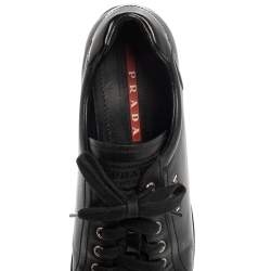 Pre Owned Prada Sport Black Leather Low Top Sneakers Size 41