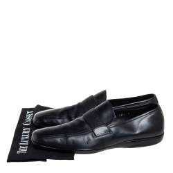 Pre Owned Prada Sport Black Leather Sip On Loafers Size 43