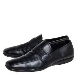 Pre Owned Prada Sport Black Leather Sip On Loafers Size 43