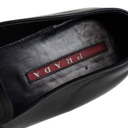 Pre Owned Prada Sport Black Leather Sip On Loafers Size 43