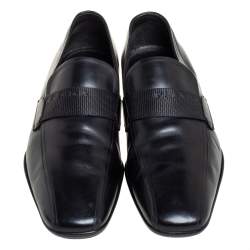 Pre Owned Prada Sport Black Leather Sip On Loafers Size 43