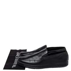 Prada Sport Black Leather Slip On Loafers Size 40