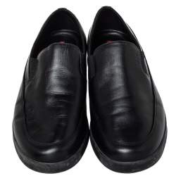 Prada Sport Black Leather Slip On Loafers Size 40