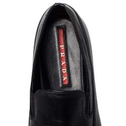 Prada Sport Black Leather Slip On Loafers Size 40