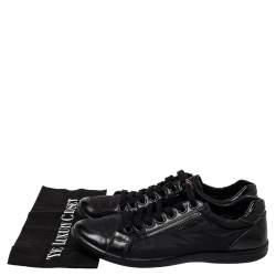 Pre Owned Prada Sport Black Nylon And Leather Low Top Sneakers Size 40.5