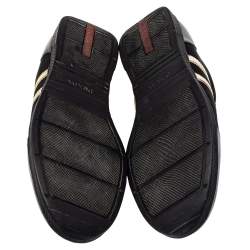 Pre Owned Prada Sport Black/Silver Nylon And Leather Low Top Sneakers Size 42