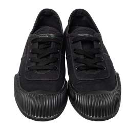 Prada Sport Black Canvas Low Top Sneakers Size 41