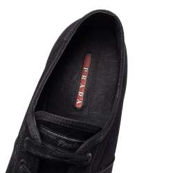Prada Sport Black Canvas Low Top Sneakers Size 41