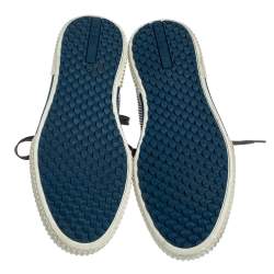 Pre Owned Prada Sport White/Grey Nylon Knit And Rubber Lace Up Sneakers Size 45.5