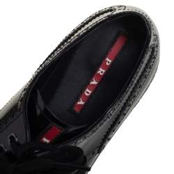 Pre Owned Prada Sport Black Brogue Leather Lace Up Derby Size 44