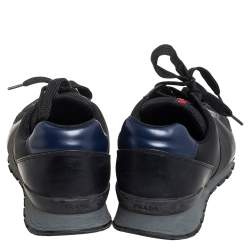 Pre Owned Prada Sport Black Nylon And Leather Low Top Sneakers Size 41.5