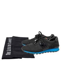 Prada Sport Black Canvas And Leather Low Top Sneakers Size 42