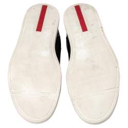 مملوكة مسبقًا Prada Sport Black Leather Low Top Sneakers Size 44.5