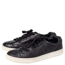 مملوكة مسبقًا Prada Sport Black Leather Low Top Sneakers Size 44.5