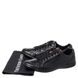 Prada Sport Black Leather Low Top Sneakers Size 40