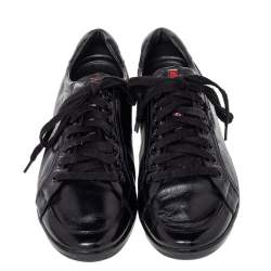 مملوكة مسبقًا Prada Sport Black Leather Low Top Sneakers Size 44