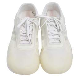 Pre Owned Prada Sport x Adidas White Translucent Mesh And Rubber Luna Rossa Sneakers Size 43 1/3