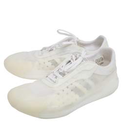 Pre Owned Prada Sport x Adidas White Translucent Mesh And Rubber Luna Rossa Sneakers Size 43 1/3