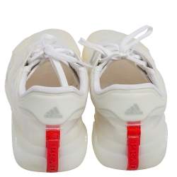 Pre Owned Prada Sport x Adidas White Translucent Mesh And Rubber Luna Rossa Sneakers Size 43 1/3