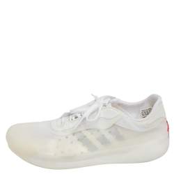 Pre Owned Prada Sport x Adidas White Translucent Mesh And Rubber Luna Rossa Sneakers Size 43 1/3