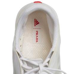 Pre Owned Prada Sport x Adidas White Translucent Mesh And Rubber Luna Rossa Sneakers Size 43 1/3