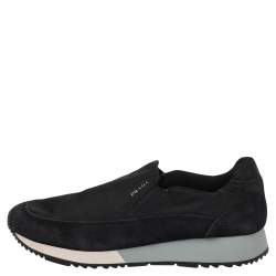Prada Sport Black Suede And Nylon Slip On Sneakers Size 40
